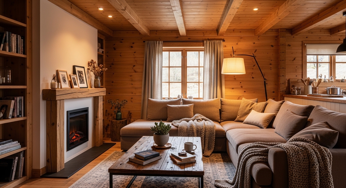Обустраиваем уютную гостиную в деревянном доме: советы и идеи