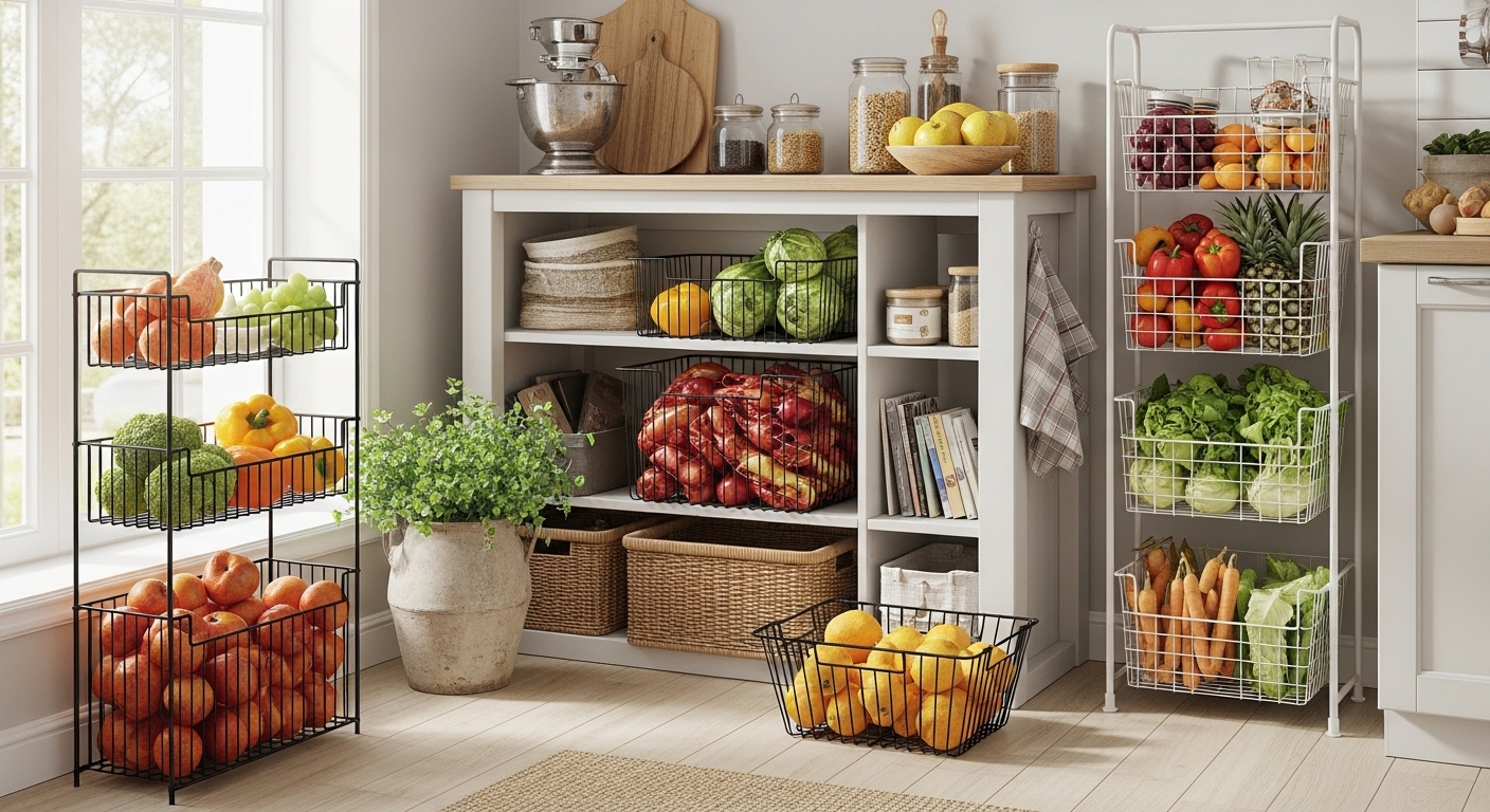 Идеи хранения овощей и фруктов в домашних условиях для свежести и порядка