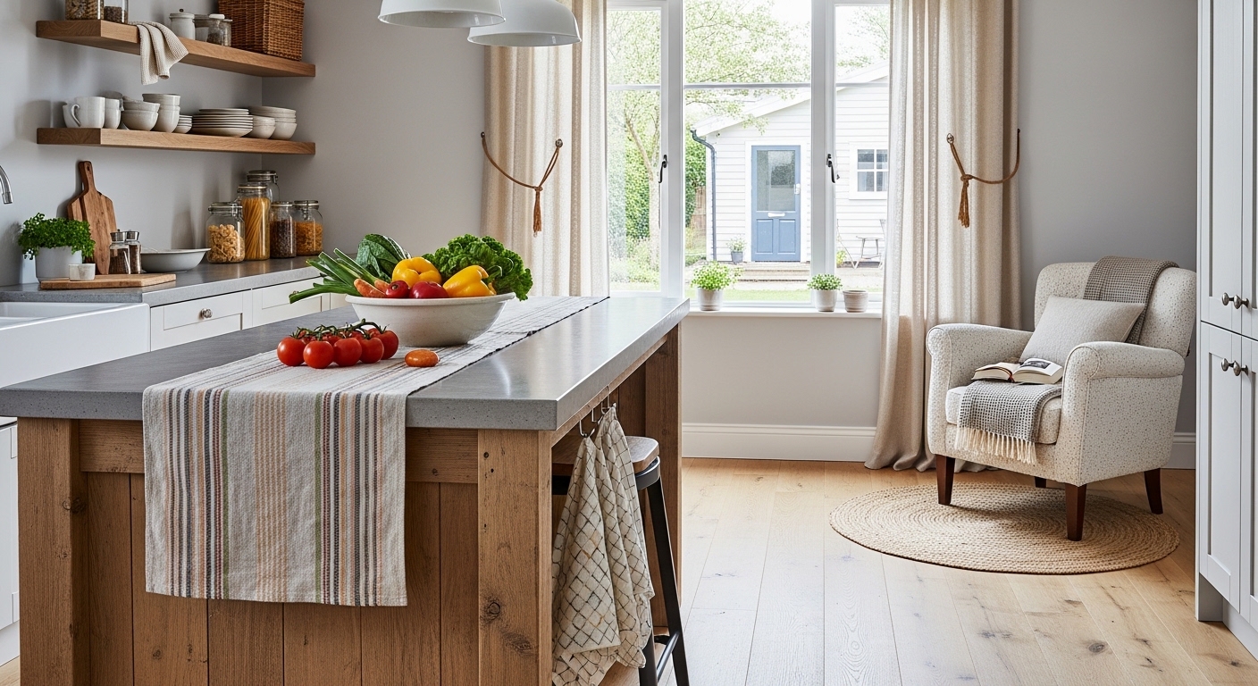 Создаем стильный интерьер кухни с помощью текстиля