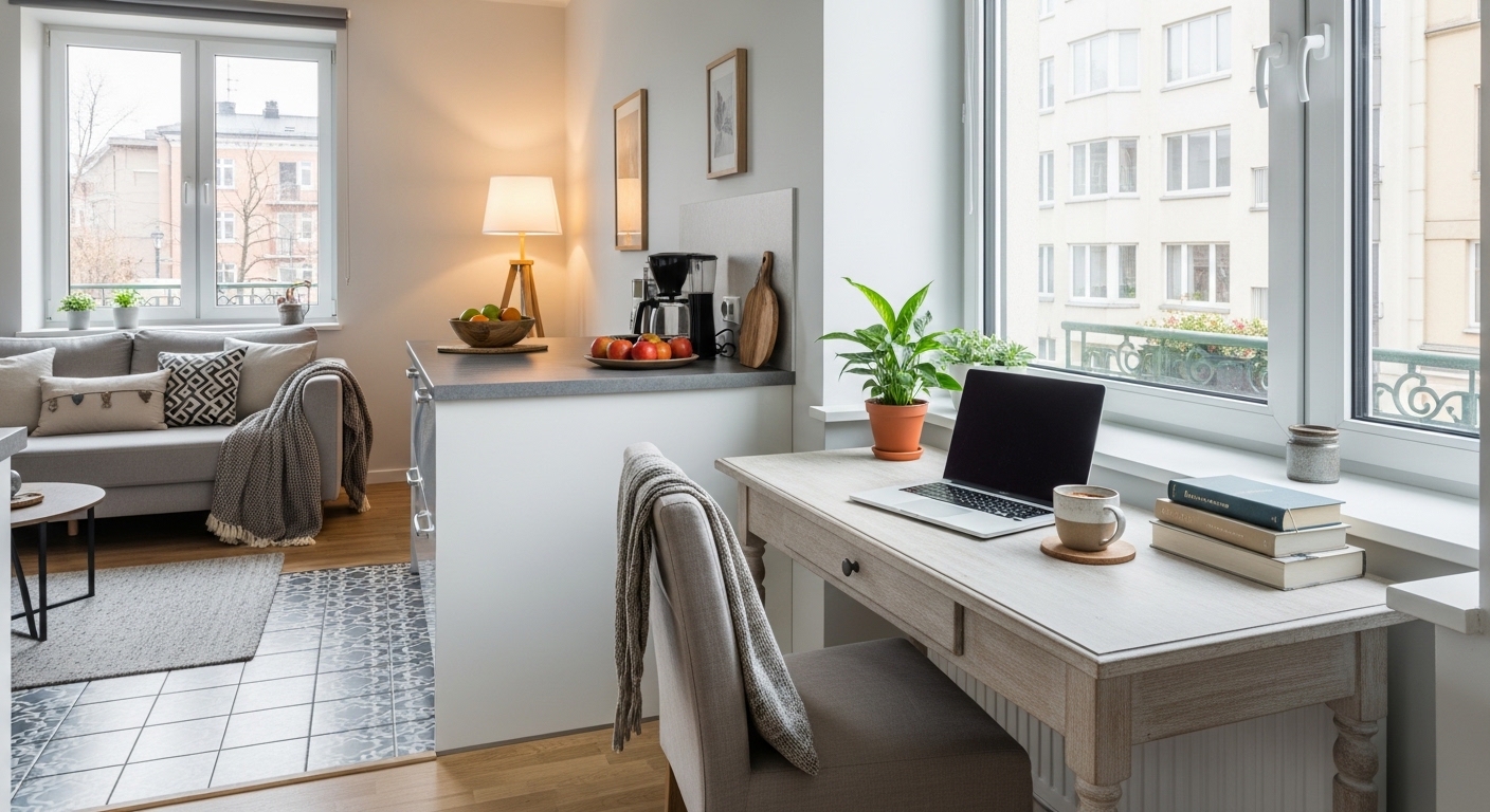 Как создать комфортную рабочую зону дома на кухне или в гостиной