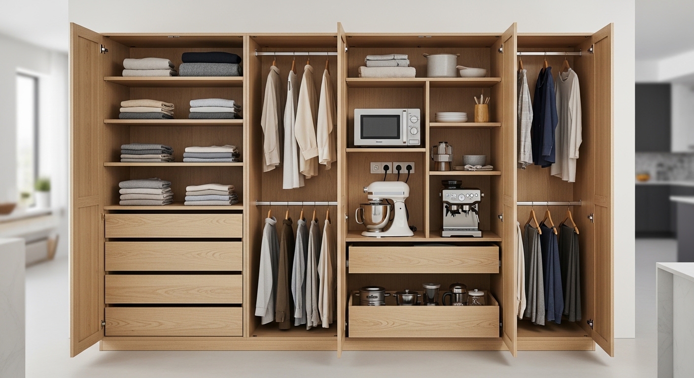 Советы по выбору шкафов-купе для хранения одежды и техники