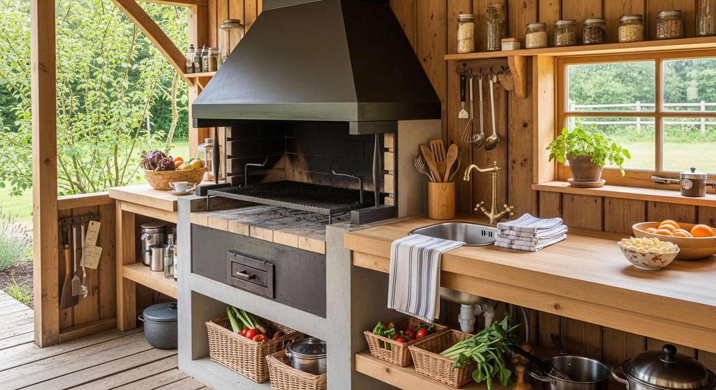 Идеи обустройства зоны барбекю и летней кухни на даче