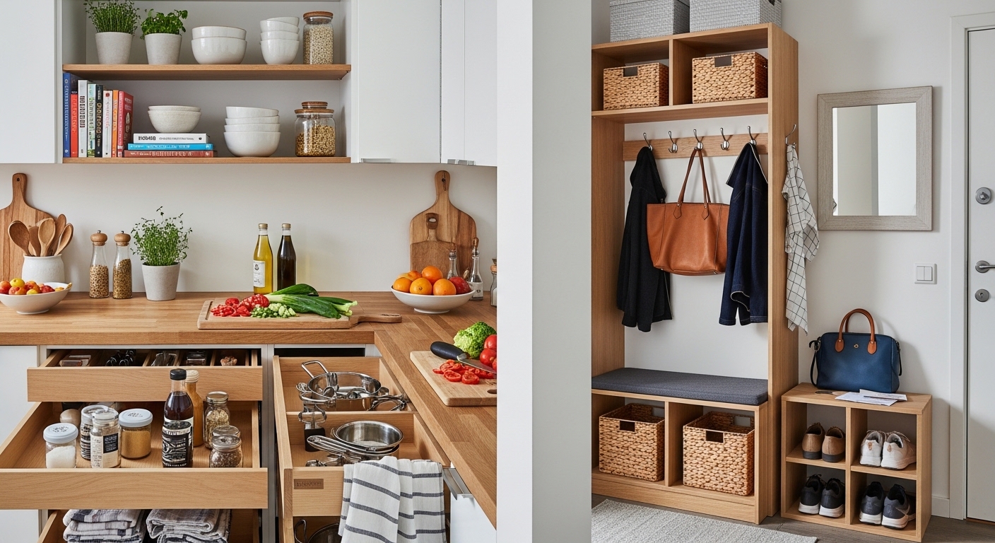 Практичная система хранения для кухни и прихожей: советы и идеи